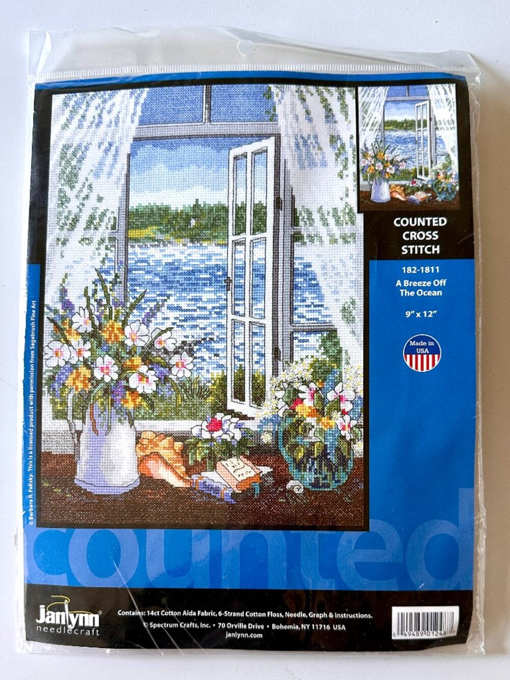 Janlynn A Breeze Off The Ocean Counted Cross Stitch Kit Coastal Cottagecore NIP